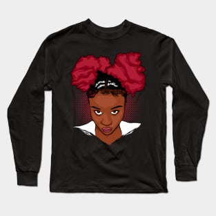 CurlyGirl Kinky Natural Hair Afro Puff T Shirt/Tees Long Sleeve T-Shirt